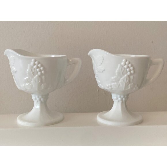 White Milk Glass Creamer Stem Replacement Vintage - Picture 11 of 16